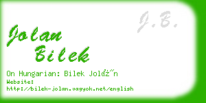 jolan bilek business card